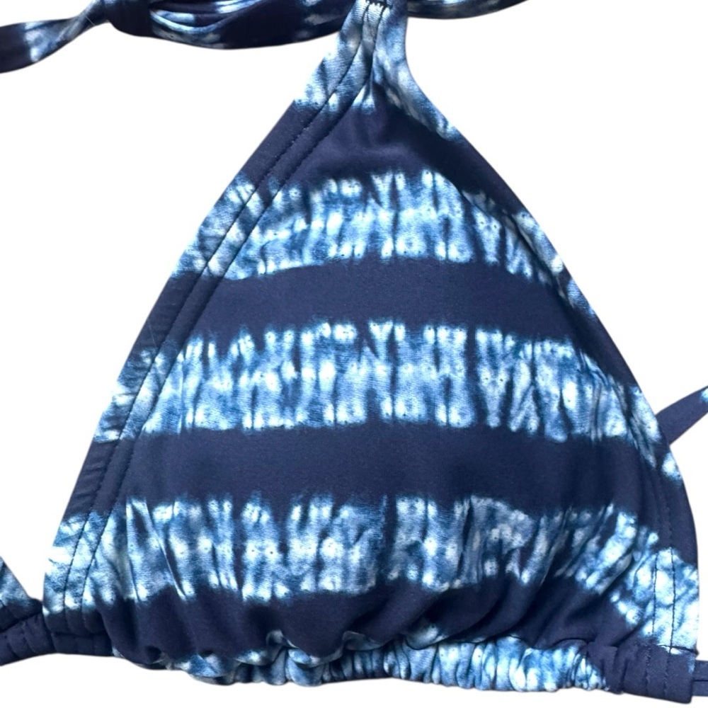 Michael Kors Navy Blue Tie Dye Triangle Top Large - Picture 2 of 5